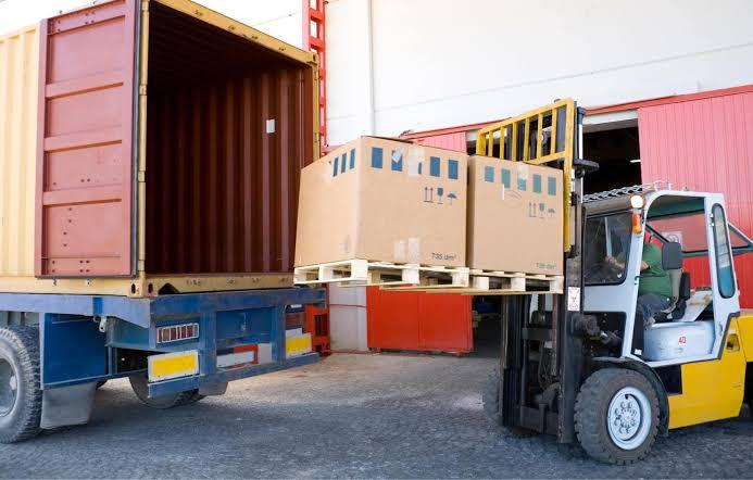 Shipping containers loaded for shipment