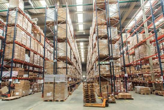 Warehouse of everyday goods ready for supply